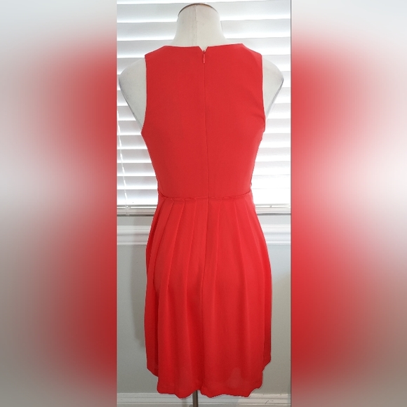Ann Taylor Petite Bright Orange Sleeveless Fitted Dress NWT - Picture 7 of 9